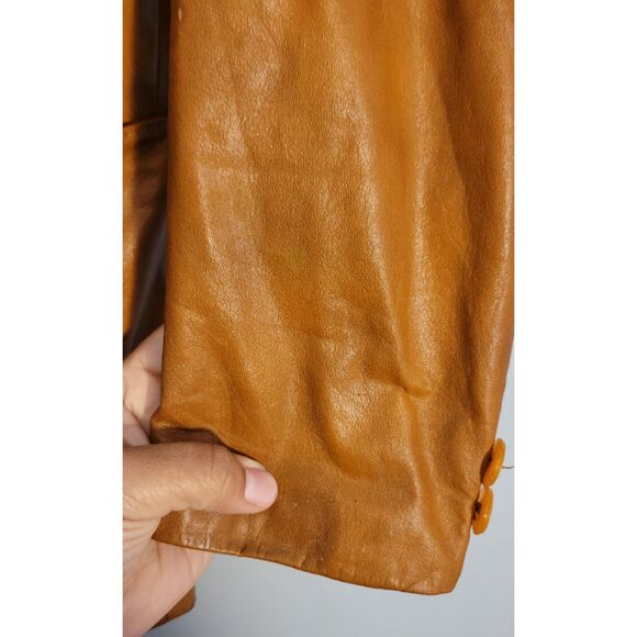 Vintage 70/80s Fantastic Intl Brown Leather Blazer Jacket Size 36 Korea RN46596 - Picture 12 of 15